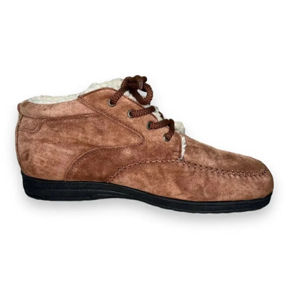 Faded Glory‎ Lydia Fleece Lined Boots Vintage Brown Suede 6295020 Men's 12